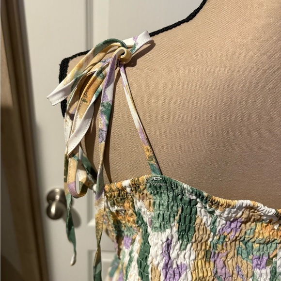 SHEIN Green and Purple Floral Midi Dress - Picture 6 of 8